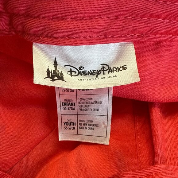 Disney Parks Minnie Mouse Youth Red Cap With Patterned Brim & Embroidered Design - Picture 6 of 7